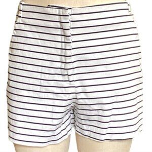 Zara Basic Collection M Blue & White Stripe Shorts Zip-up Coastal Nautical 165J